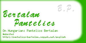 bertalan pantelics business card